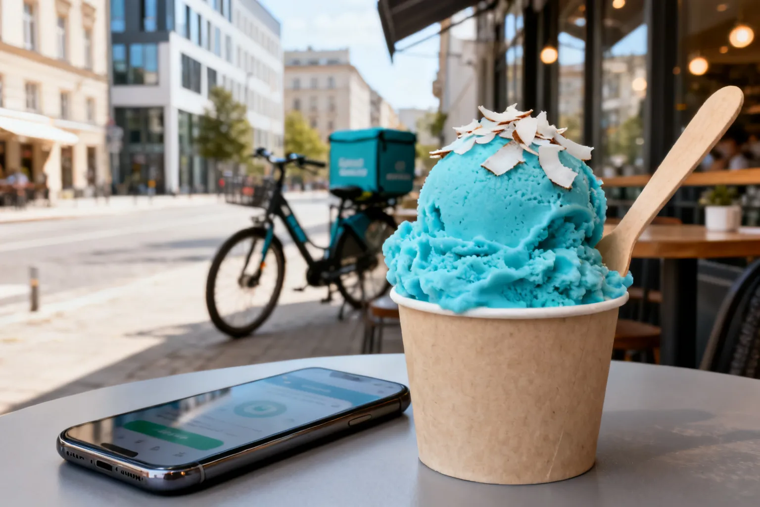 DESEO Blue Coconut w aplikacji Wolt — niebieskie lody tylko we wrześniu w Warszawie