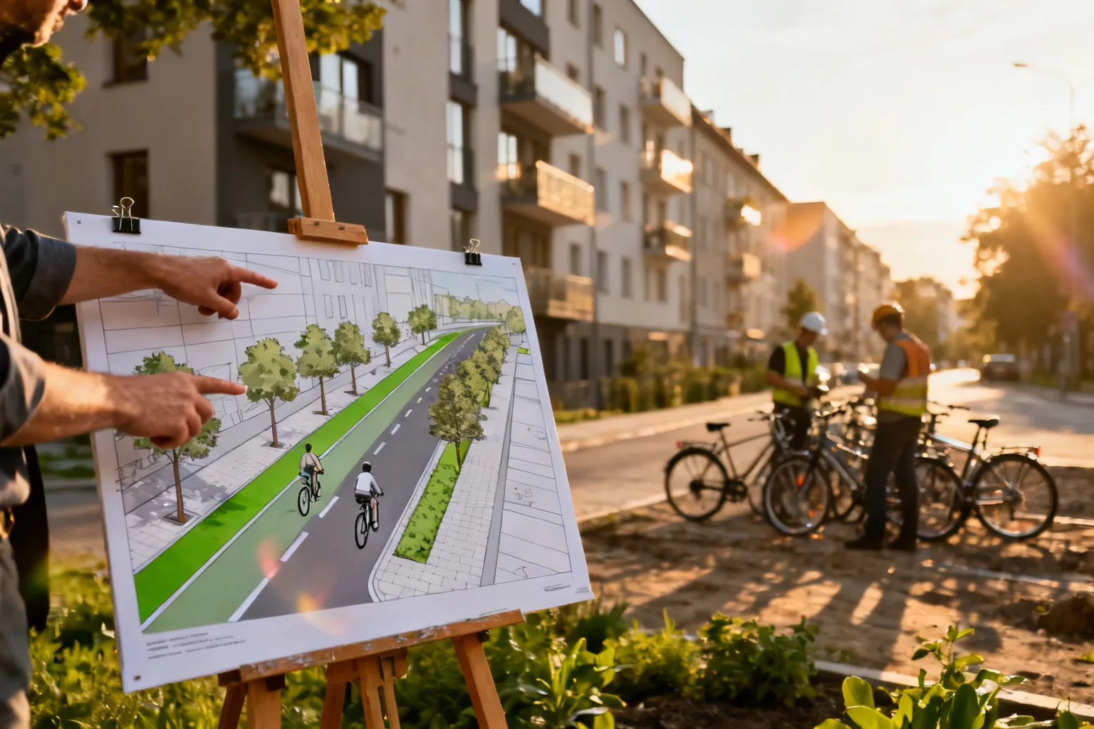 Przebudowa ul. Szczytnickiej Wrocław — koncepcja z drogą rowerową i większą zielenią