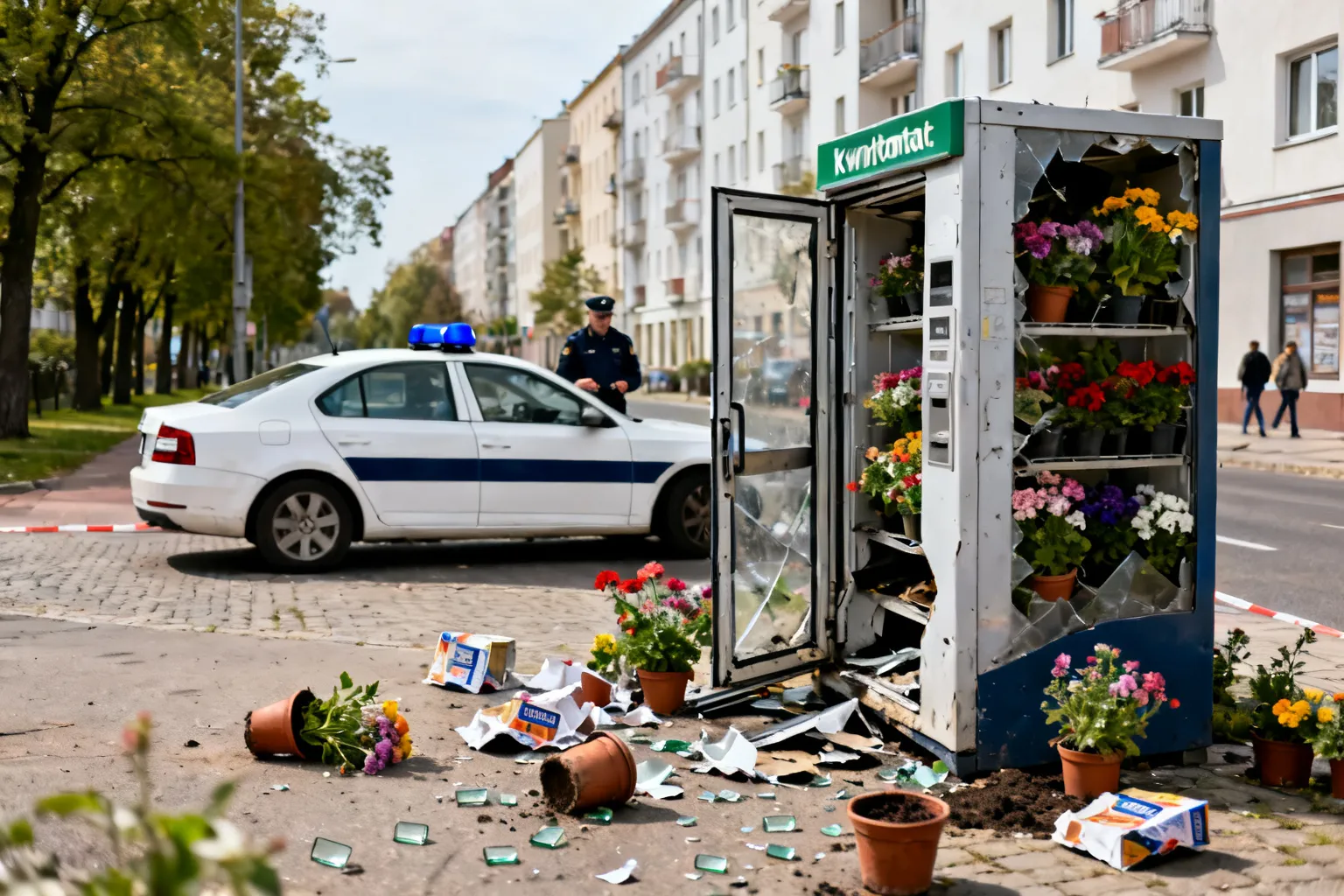 Włamywacz niszczy kwiatomaty we Wrocławiu. Policja prosi o informacje